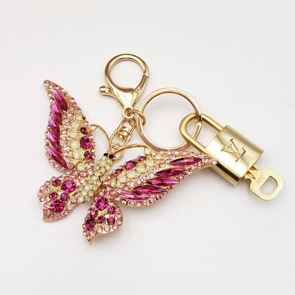 100% Auth Louis Vuitton Lock & Key with unbranded Bagcharm, Keycharm, Keychain - Picture 1 of 6